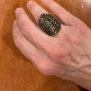 Vintage Antique Copper Filigree Ring Size 6 3/4 US